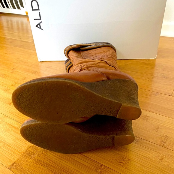 ALDO Hornbeck Fall Winter Boots Cozy Warm Leather Flannel Fleece Sz 6 - Picture 6 of 7